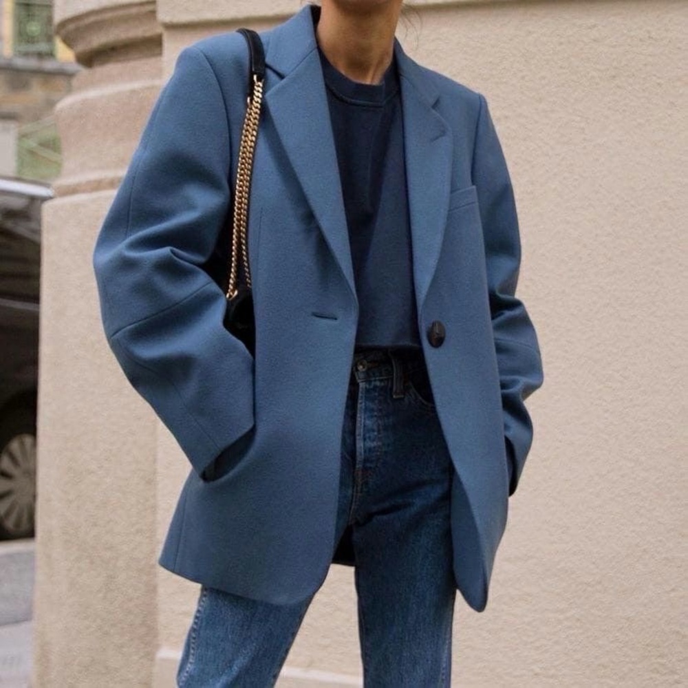Missguided Steel Blue Blazer
